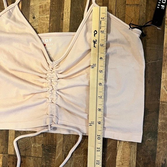 Poof New York Womens Crop‎ Tank Rose Smoke M/L Spaghetti Strap - Picture 6 of 8
